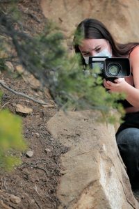 Sona Sherman holding a video camera